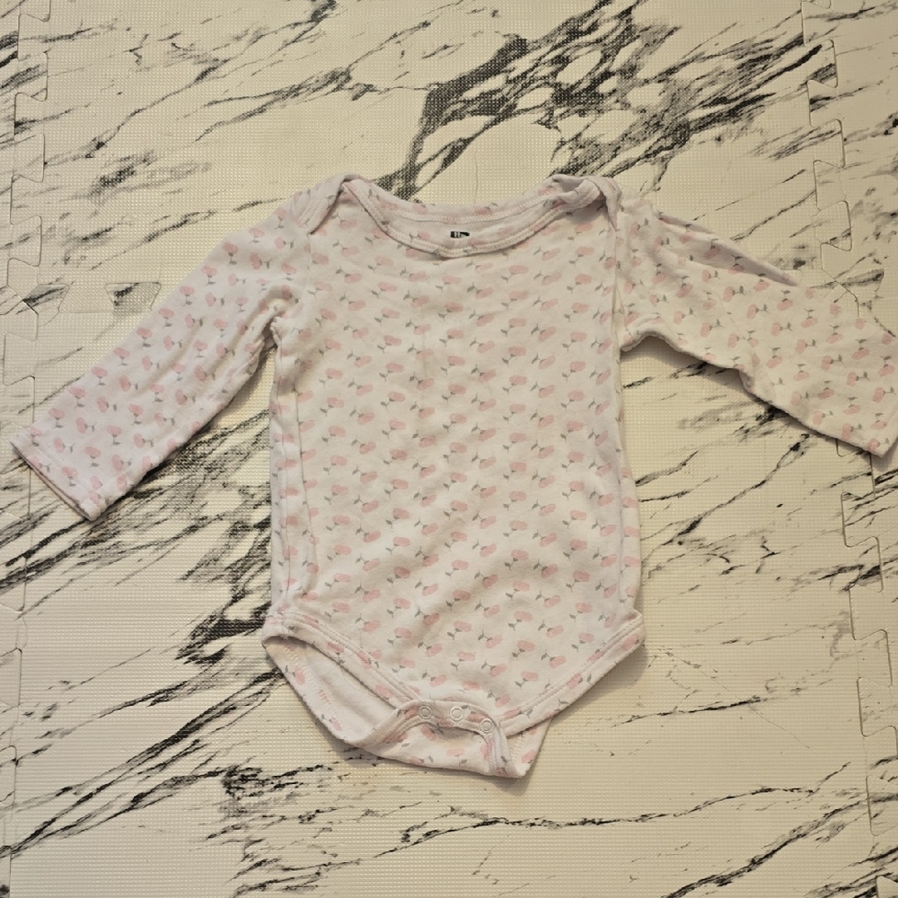 Hudson Baby Pink Patterned Bodysuit